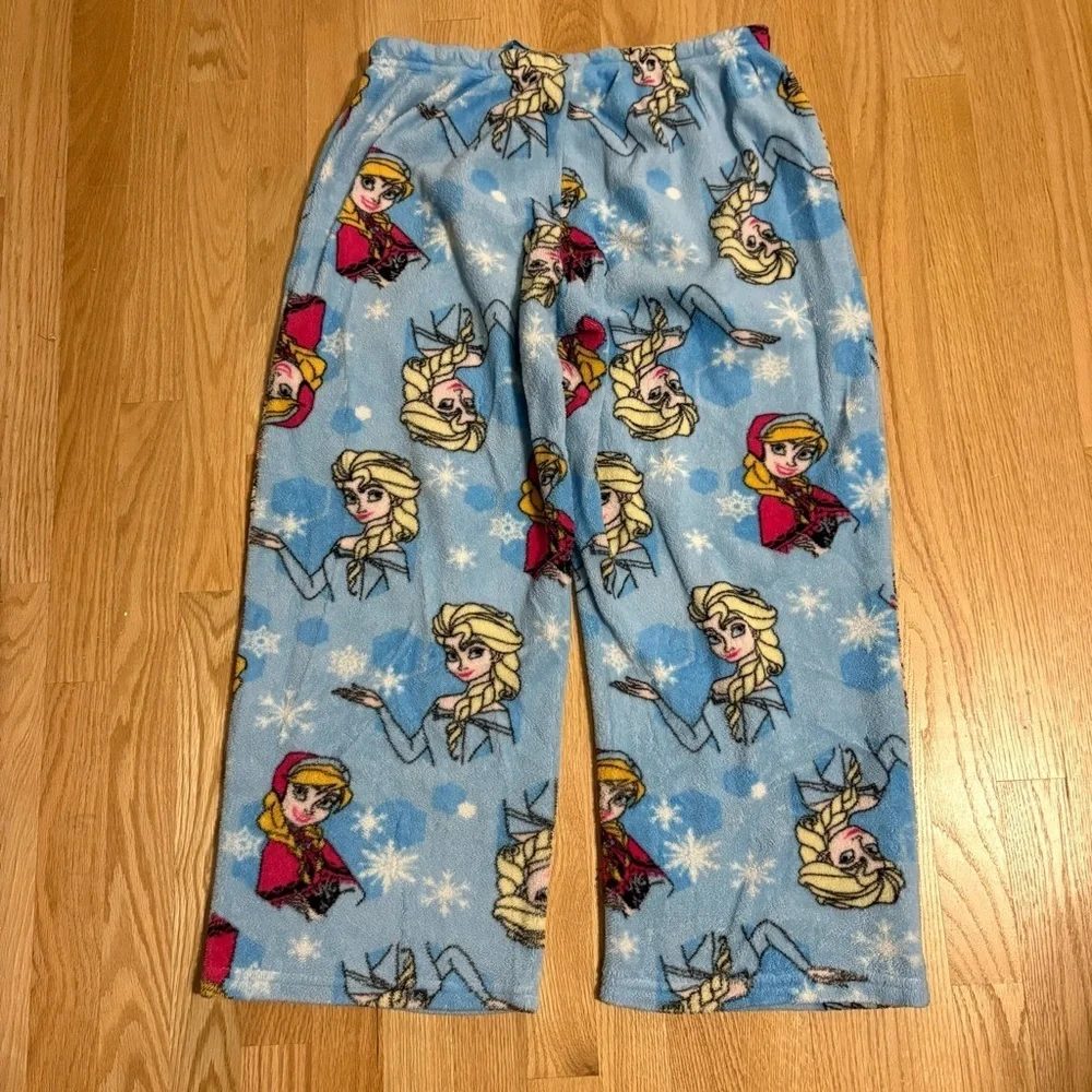 Frozen Fleece Pajama Pants XL Elsa Anna Blue Pink Women - Picture 5 of 5